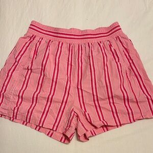 Pink Striped Elastic Boxer Shorts